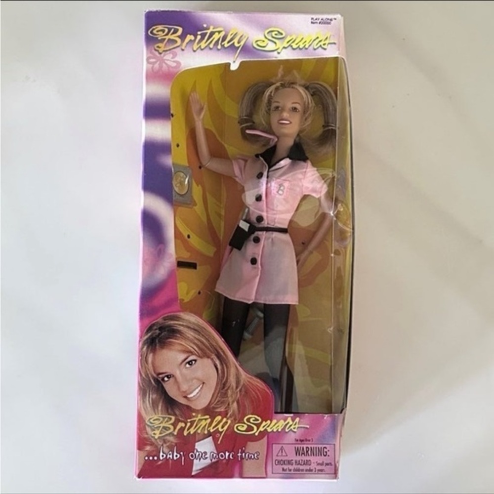 SOLD 1999 Britney Spears Baby One More Time Play Along Doll, Pink Waitress
